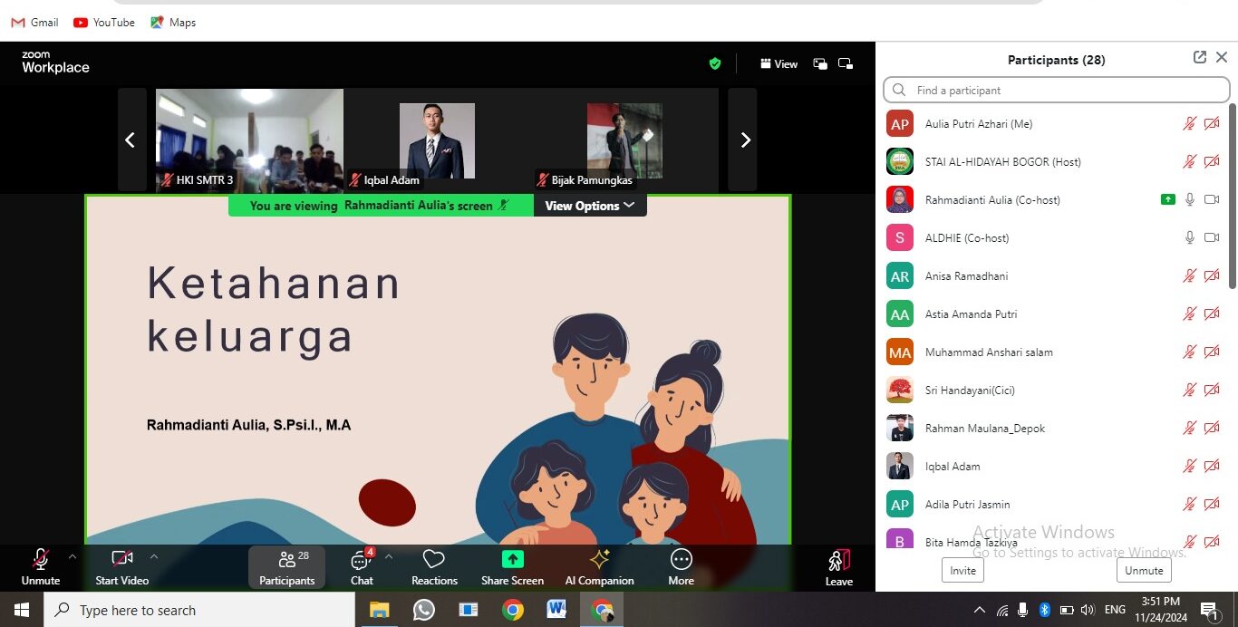 Read more about the article Prodi Ahwal Syakhshiyah STAI Al-Hidayah Bogor Gelar Visiting Lecture Bertema Psikologi Keluarga