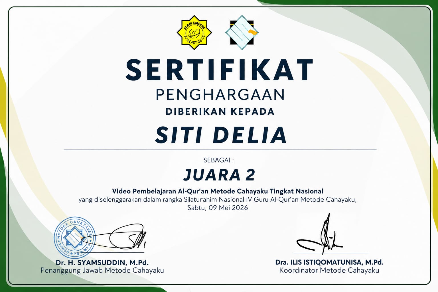 Read more about the article Mahasiswi HKI IAI Al-Hidayah Bogor Raih Juara 2 Nasional dalam Silatnas IV Guru Qur’an Metode Cahayaku